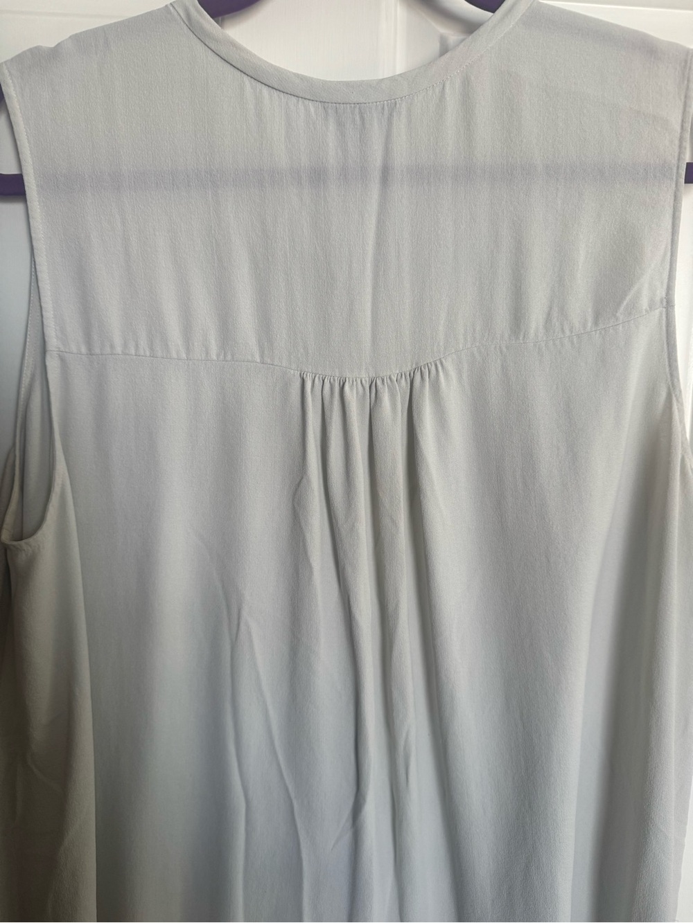 EILEEN FISHER 100% SILK Hi Lo Sleeveless Tunic Top XL Bone Gray TEMPORARY SALE - Picture 12 of 12